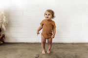 Snuggle Hunny Kids Short Sleeve Bodysuit Chestnut
