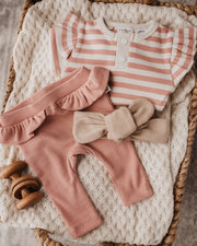 Snuggle Hunny Kids Long Sleeve Bodysuit / Rose Stripe