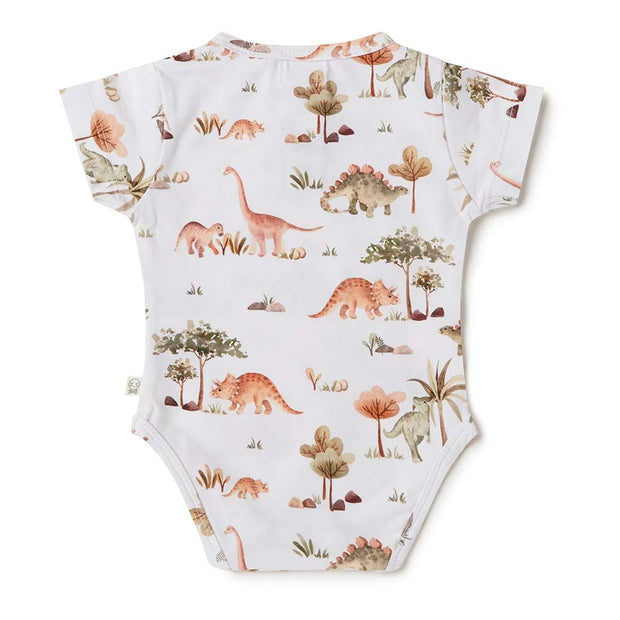 Snuggle Hunny Kids Dino Short Sleeve Organic Bodysuit