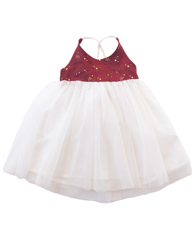 Karibou Willa Linen Tutu Dress - Golden Stars