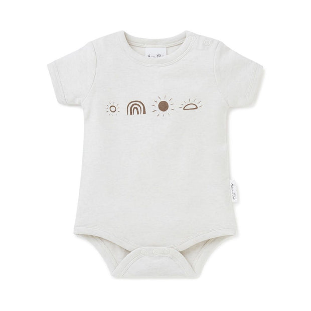 Aster & Oak Sunny Days Print Onesie - Ecru Marle