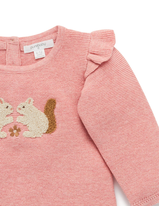 Purebaby Baby Girls Crab Apple Squirrel Dress