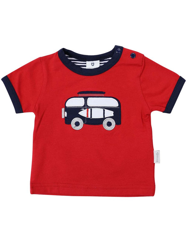 Korango Boys Camper Van Top - Red