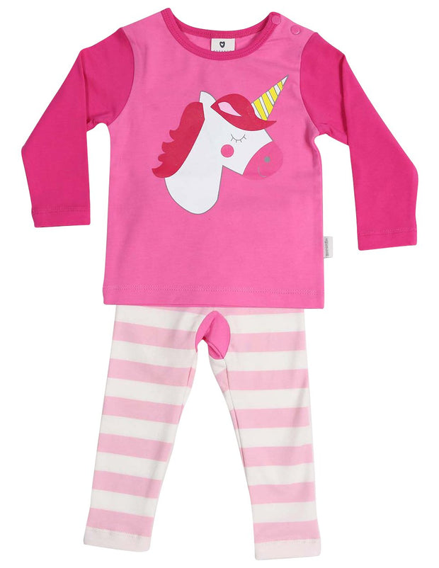 Korango Girls Long Sleeve Pink Unicorn Winter Pyjamas