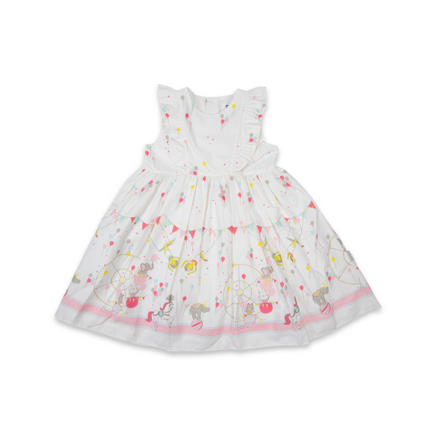 Korango Party Dress Circus Frill Dress - White