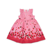 Korango Party Dress Strawberry Hearts Frill Dress - Pink