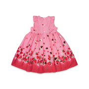 Korango Party Dress Strawberry Hearts Frill Dress - Pink