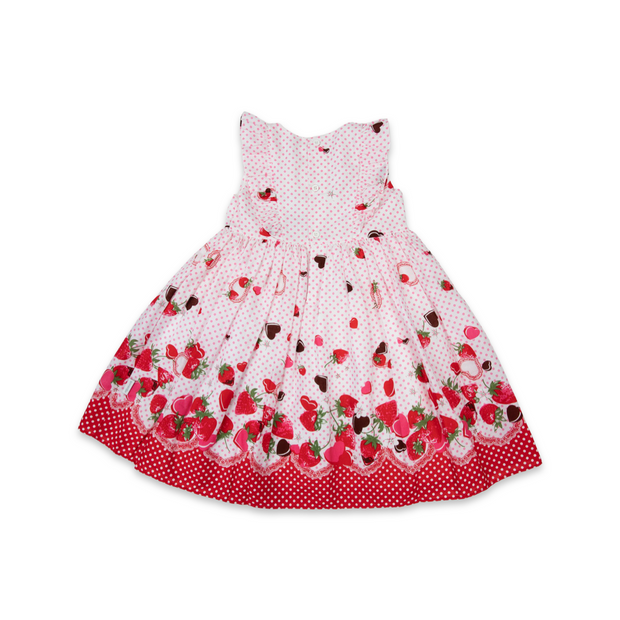 Korango Party Dress Strawberry Hearts Frill Dress - White