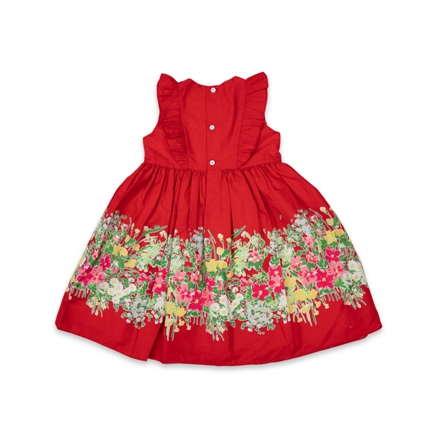 Korango Party Dress Floral Frill Dress - Red