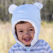 Bedhead Teddy Fleecy Baby Beanie - Blue Marle