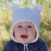 Bedhead Teddy Fleecy Baby Beanie - Blue Marle