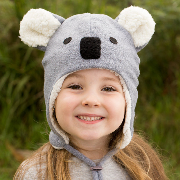 Bedhead Koala Fleecy Baby Beanie - Grey Marle