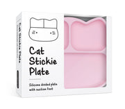 We Might Be Tiny Cat Stickie Plate - Powder Pink