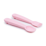We Might Be Tiny Feedie Fork & Spoon Set - Powder Pink