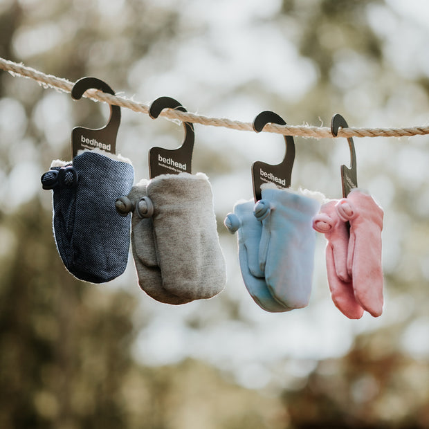 Bedhead Fleecy Infant Mitten - Baby Blue Marle