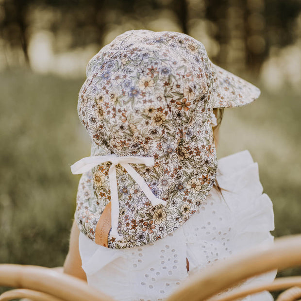 Bedhead Reversible Baby Flap Sun Hat - Winnie / Blanc