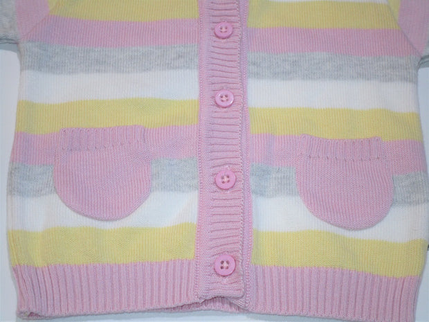 Korango Pink Knitted Rainbows Cardigan