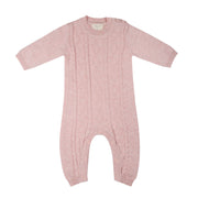 Jujo Baby Fine Cable Onesie Blush Pink