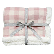 Alimrose Sherpa Baby Blanket 80 x 100cm Rose Check