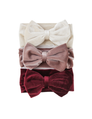 Karibou Oversized Bow Velour Baby Headband - Cherry Red