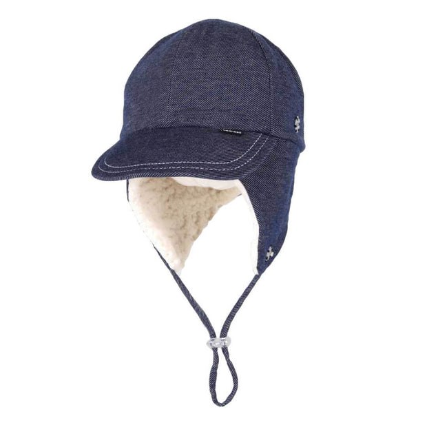 Bedhead Fleecy Legionnaire Winter Hat with Strap - Denim