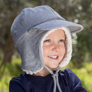 Bedhead Fleecy Legionnaire Winter Hat with Strap - Grey Marle
