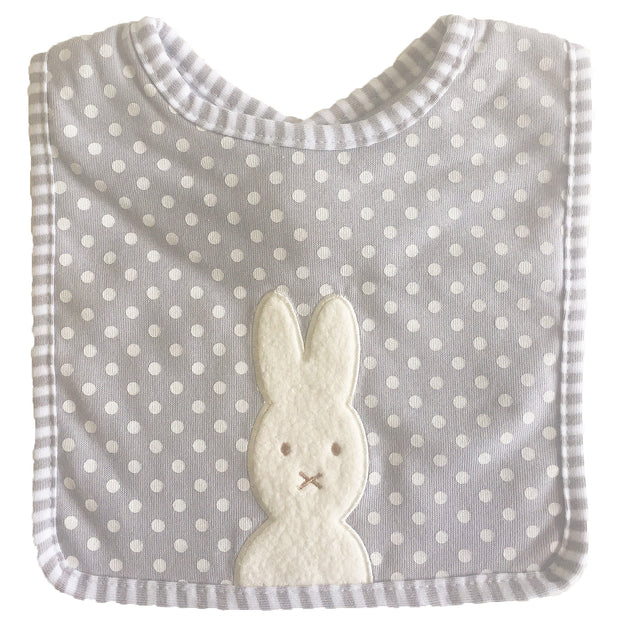 Alimrose Bunny Bib Applique Grey