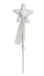 Alimrose Star Wand  Silver Sequin