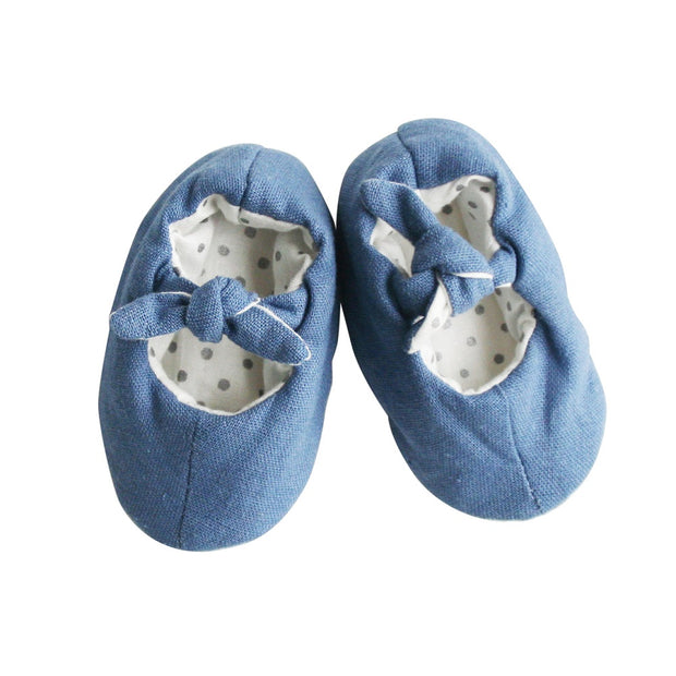 Alimrose Bobby Baby Slippers Chambray Linen