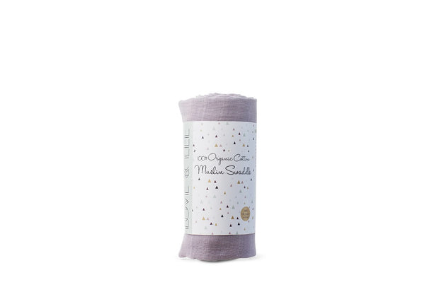 Love & Lee 100% Organic Cotton Muslin Swaddles - Little Lilac
