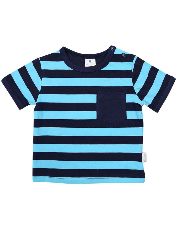 Korango Boys Camper Van Pocket Tee (Blue & Navy)