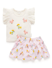 Purebaby Girls Pink Parrot Set