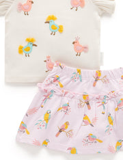 Purebaby Girls Pink Parrot Set