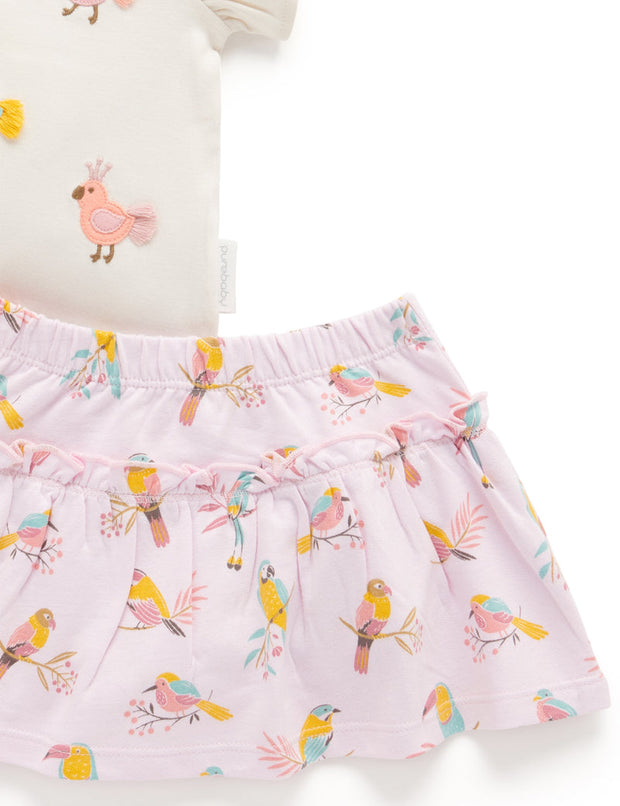 Purebaby Girls Pink Parrot Set