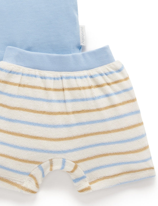 Purebaby Baby Boys Towelling Short and Tee Set