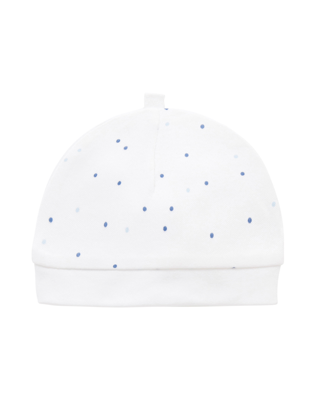 Purebaby Pale Blue Spot Premi Hat