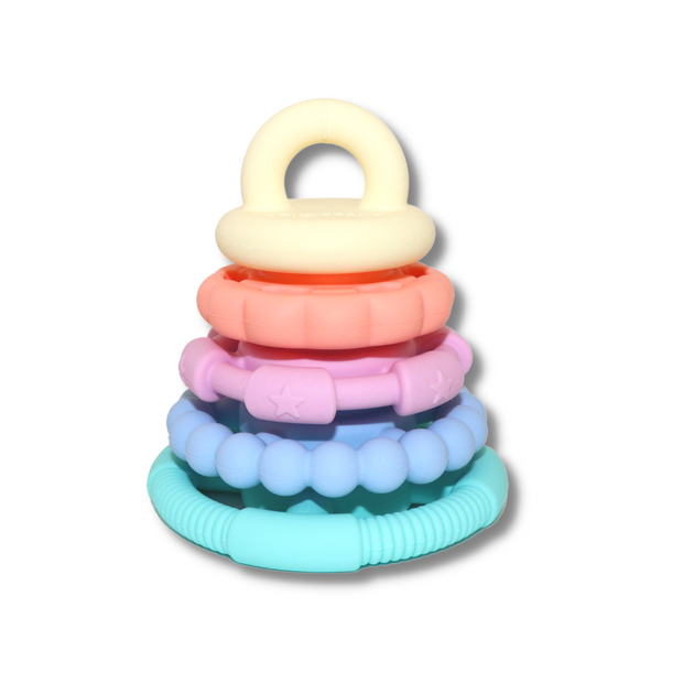 Jellystone Designs Rainbow Stacker and Teether Toy - Pastel