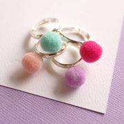 Lauren Hinkley Australia Pom Pom Rings  (Adjustable Size) Pink
