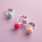 Lauren Hinkley Australia Pom Pom Rings  (Adjustable Size) Pink