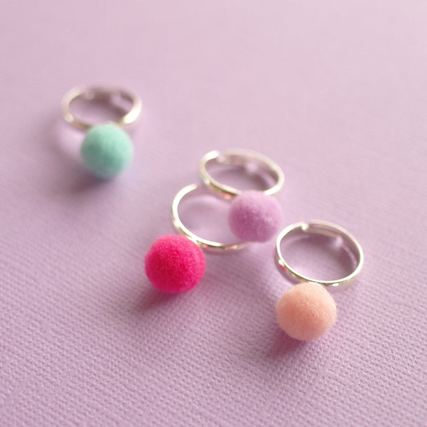 Lauren Hinkley Australia Pom Pom Rings  (Adjustable Size) Pink
