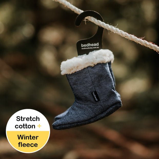 Bedhead Fleecy Winter Booties - Denim