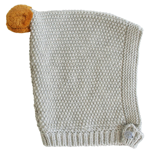 Alimrose Pom Pom Pixie Hat Grey & Butterscotch (3-6 mths)