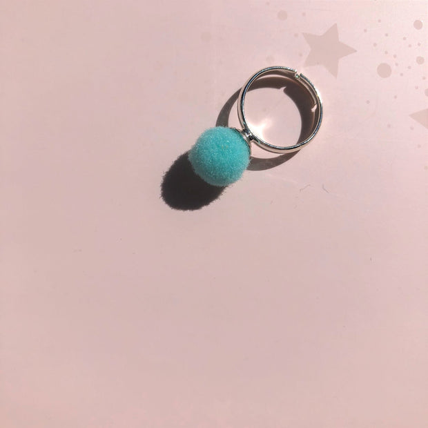 Lauren Hinkley Australia Pom Pom Rings  (Adjustable Size) Aqua Blue