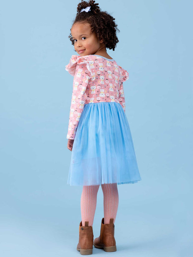 Oobi Ariel Long Sleeve Pink Smitten Kitten Dress