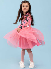 Oobi Ariel Pink Dog Long Sleeve Dress