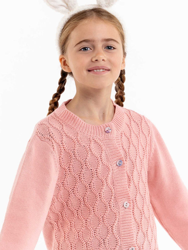 Oobi Audrina Pink Icing Cotton Cardigan