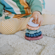 Jellystone Designs Rainbow Stacker and Teether Toy - Pastel