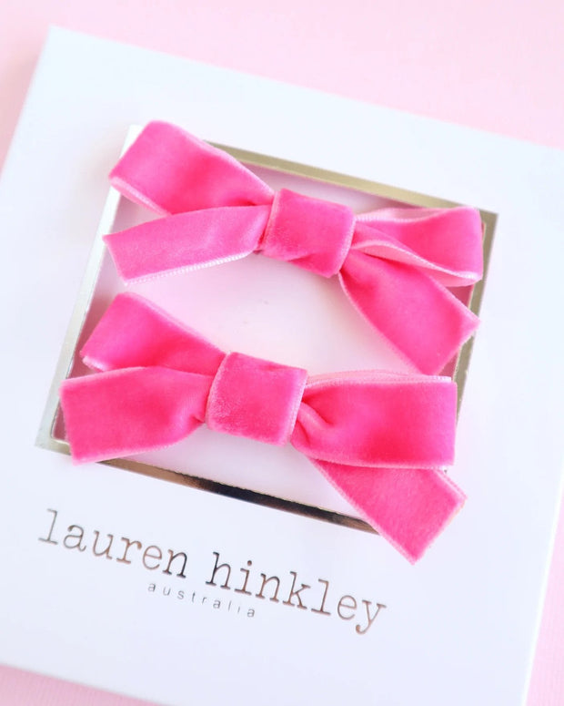 Lauren Hinkley Bright Pink Velvet Bows