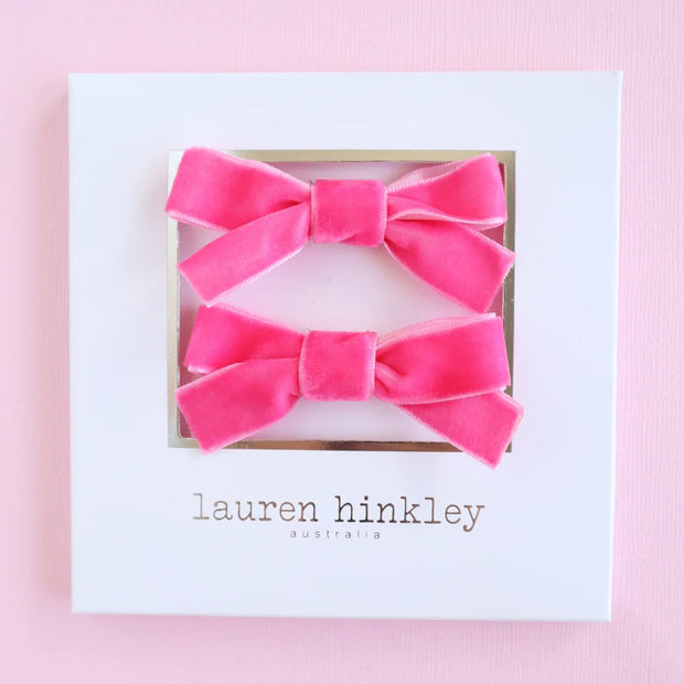 Lauren Hinkley Bright Pink Velvet Bows