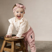 Aster & Oak Floral Print Flutter Onesie - Parchment